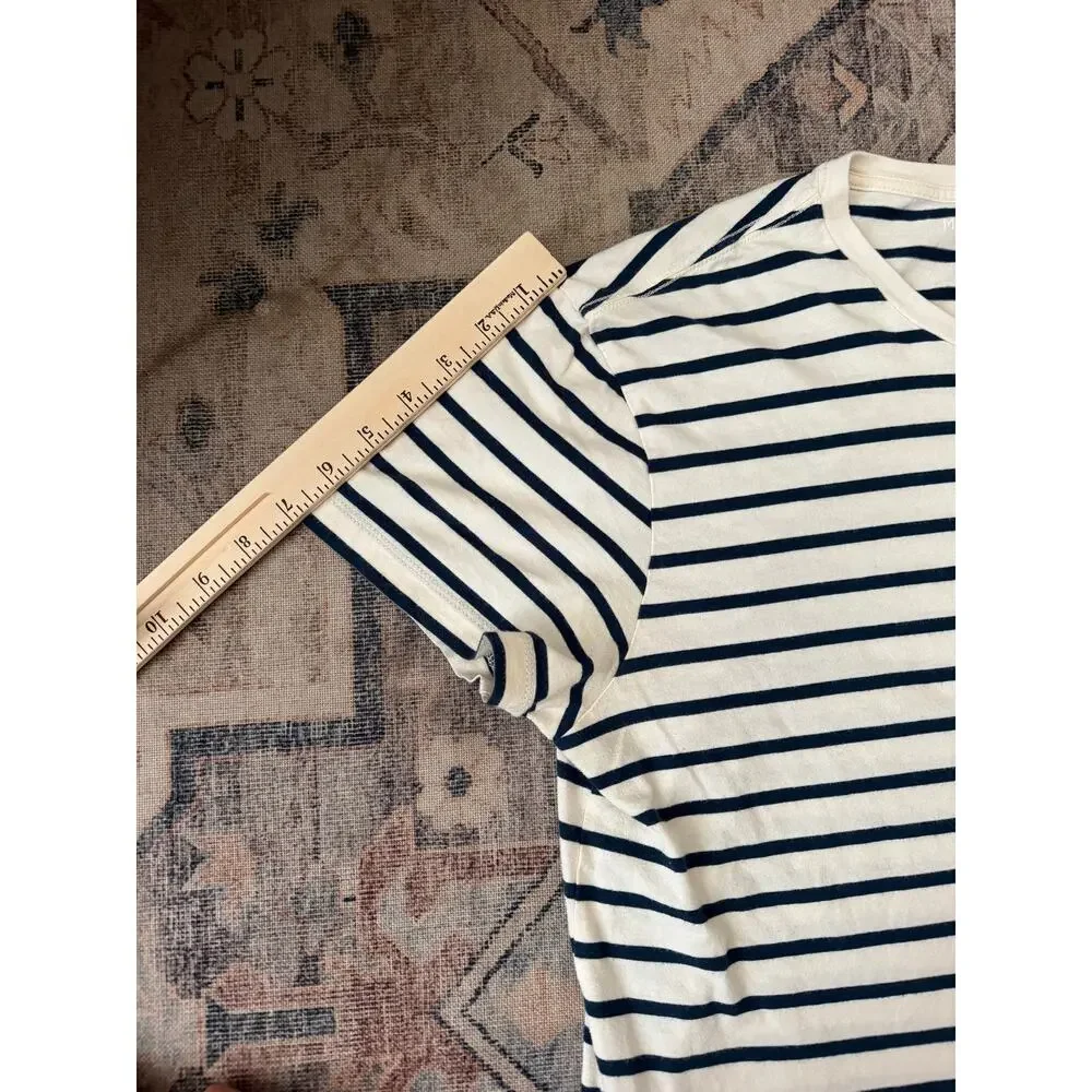 J.Crew Mercantile Broken-In Striped T-Shirt Mens M Slim Navy White 100% Cotton